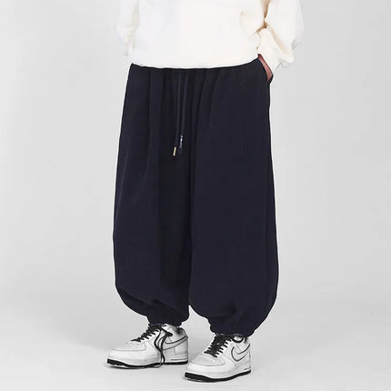 Comodi pantaloni da jogging da uomo 2026 nuovi pantaloni da lanterna di moda oversize in tinta unita da uomo pantaloni casual con coulisse Hip Hop Harajuku