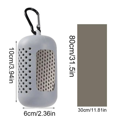 Asciugamano freddo avvolto in silicone circolare Asciugamano rinfrescante Asciugamani in microfibra ad asciugatura rapida Accessori da spiaggia Asciugamano Sport Fitness 1PC