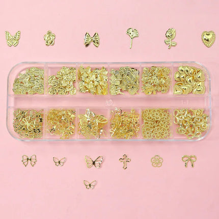 Ocean Starfish Shell Nail Charms Golden Silver Metal Nail Art Decoration 3D Nail Rivet Metallic Slice DIY Manicure Nail PartsY2K