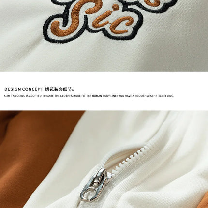New Fashion Men Hooded Baseball Jackets Male Fake Two-piece Sweatshirt Jackets Winter Coats Quality Man Cardigan Sweatshirts 3XL