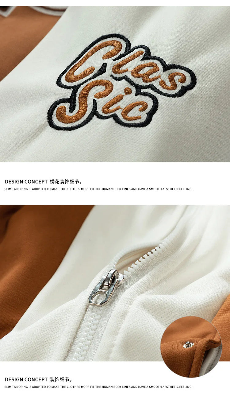 New Fashion Men Hooded Baseball Jackets Male Fake Two-piece Sweatshirt Jackets Winter Coats Quality Man Cardigan Sweatshirts 3XL