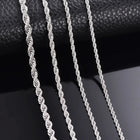 1 piece 925 sterling silver Width 2mm/3mm/4mm Rope Chain Necklace/Bracelet For Men Women Man Fashion Chain Necklace PlatiNum