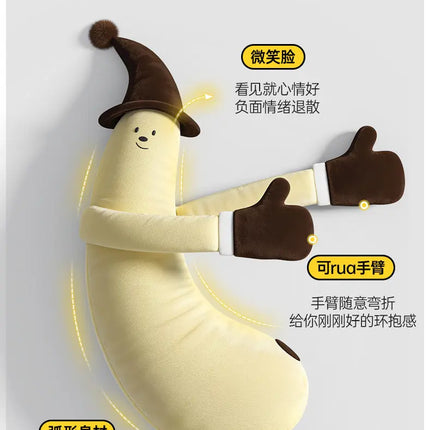 Banana King Soothing Patting Heatable Sleeping Body Pillow For Adult Women Side Sleeper Leg Hugging Pillow For Bedroom Nap Sleep