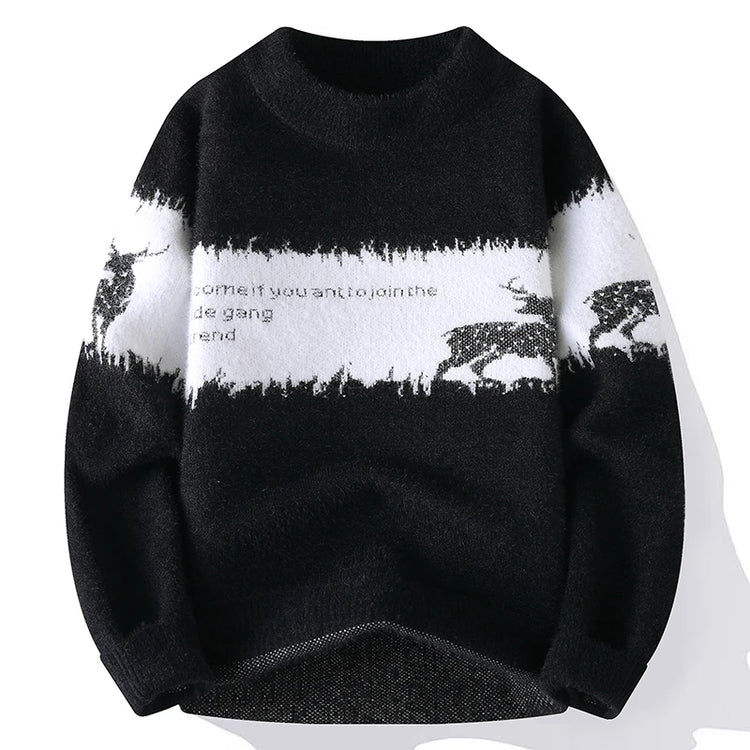 Sweaters men Winter Letter pattern thick sweater men Student youth sweaters autumn Men's wool pullovers full