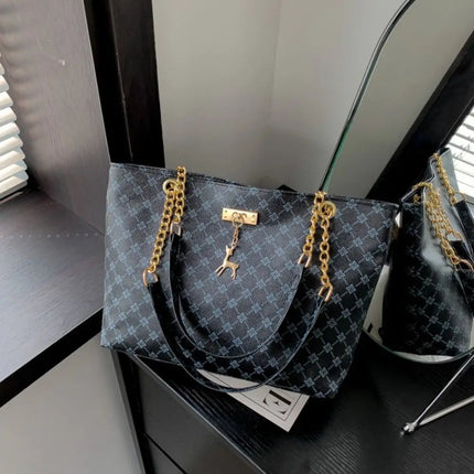 Women Luxury Design Tote Bag  Large Capacity Handbag Fashion Printing Shoulder Bag Trendy New Shopping Bag Purse PlatiNum