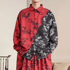 Camicie in Stile Cinese per Uomo, Nuove Camicie Retrò con Drago Rosso, Comode e Casual, Abbigliamento Tradizionale per Kung Fu e Tai Chi