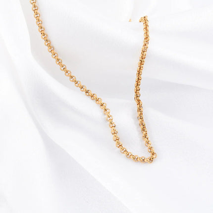 Yadreva Collana Rolo in acciaio inossidabile placcato oro Catena rotonda Cavo di dimensioni diverse Accessori per gioielli regalo fai da te PlatiNum