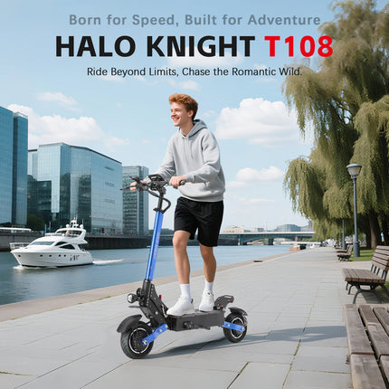 Monopattino Elettrico Halo Knight T108 52V 28.8Ah Doppio Motore Pieghevole 1200W con Pneumatici Stradali e Sospensioni