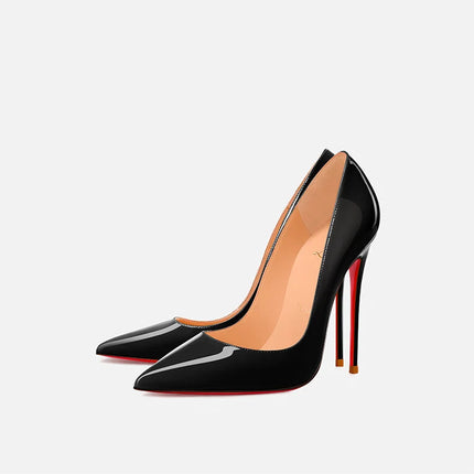 Tacchi da donna Colore nudo Tacco alto elegante da donna Scarpe nere di lusso donna 2025 Fondo rosso lucido Punta a punta Party Ladies Women platinumshop