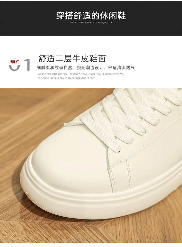Leather Men Shoes Sneakers Trend Casual Shoe Breathable Leisure Male Sneakers Non-slip Footwear Men Vulcanized Shoes2026