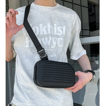 Borsa a tracolla rigida nera, leggera e portatile, per adulti, ideale per il trasporto quotidiano, lo shopping, le brevi camminate all'aperto e l'uso quotidiano.