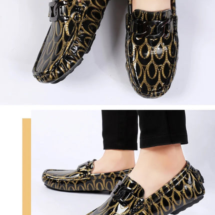 Mocassini da Uomo con Motivi Testurizzati, Calzature Casual Slip-On per Uso Quotidiano, Calzature Resistenti all'Usura e Robuste per Uomo