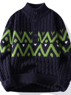 Mens Knit Sweater Autumn Winter Pullover Korean Soft Heavyweight Knit Polo Sweaters Minimalist Long Sleeve Casual Top