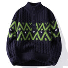 Mens Knit Sweater Autumn Winter Pullover Korean Soft Heavyweight Knit Polo Sweaters Minimalist Long Sleeve Casual Top