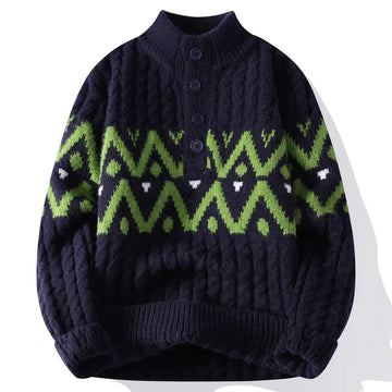 Mens Knit Sweater Autumn Winter Pullover Korean Soft Heavyweight Knit Polo Sweaters Minimalist Long Sleeve Casual Top