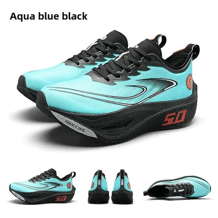 Unisex 2025 Full Carbon Plate Running Shoes Professional Marathon Racing Lightweight Bounce Cushion Breathable Sports Sneakers PlatiNum