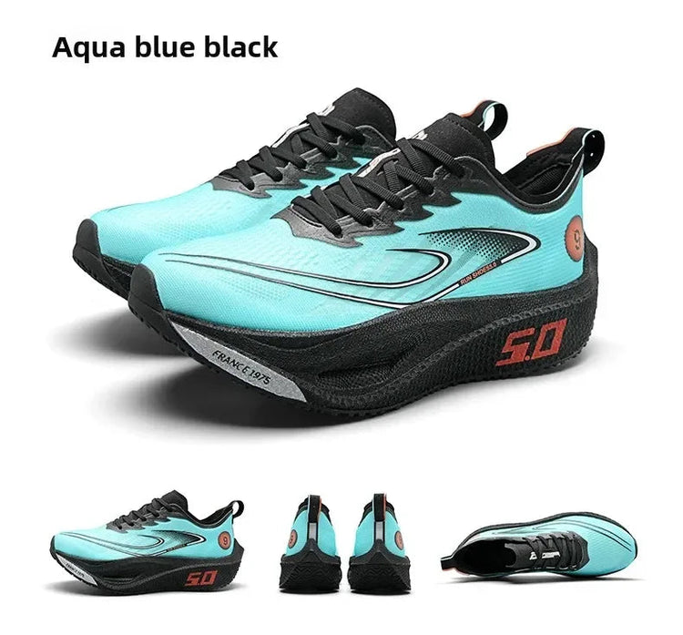 Unisex 2025 Full Carbon Plate Running Shoes Professional Marathon Racing Lightweight Bounce Cushion Breathable Sports Sneakers PlatiNum