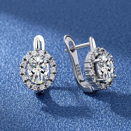 Orecchini in argento sterling 925 gioielli di alta qualità retrò modello semplice orecchini con zirconi bianchi viola vendita calda platinumshop