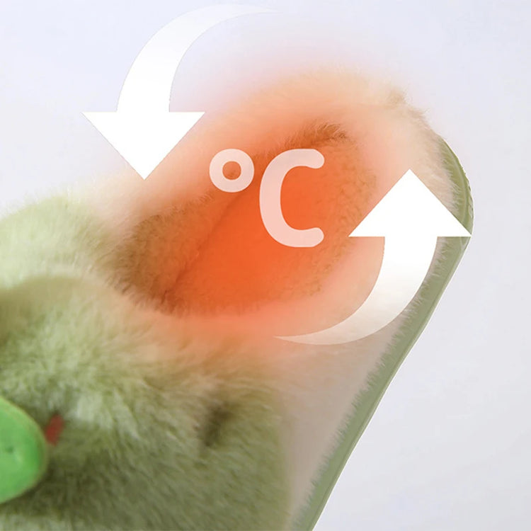 Cute Strawberry Design Furry Cotton Slippers Women's Winter Thick Soled Anti Slip Indoor Home Slippers Comfort Plush Warm Shoes