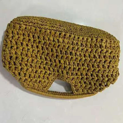 Fashion Straw Clip Shell Clutch Bag for Women Designer Paper Woven Handbags Casual vintage Handmade Summer Beach Bag 2025 PlatiNum