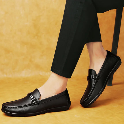 Eleganti Mocassini Estivi in Pelle per Uomo, Scarpe Casual alla Moda, Leggere e Antiscivolo, Slip-on, Scarpe da Passeggio Primaverili ed Estive