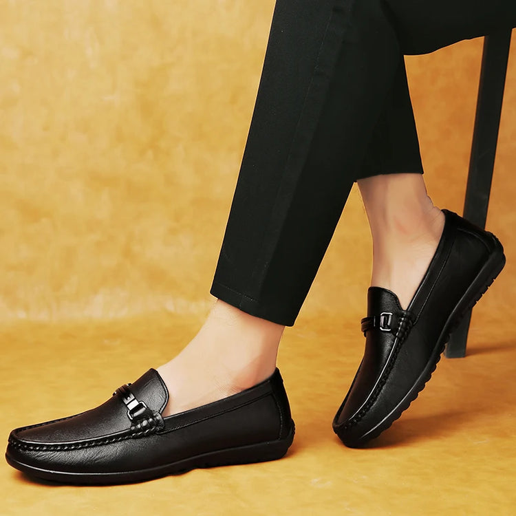 Eleganti Mocassini Estivi in Pelle per Uomo, Scarpe Casual alla Moda, Leggere e Antiscivolo, Slip-on, Scarpe da Passeggio Primaverili ed Estive