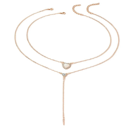 Collana d'amore personalizzata semplice alla moda collana con doppio Design multistrato con ciondolo in stile Y2K di lusso PlatiNum