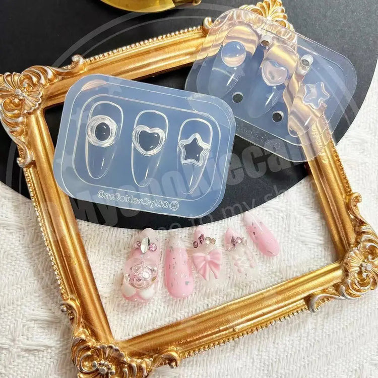 1pc Lace  Ice Cream  3D Acrylic Mold Tamagotchi Nail Art Decorations Candy Wing DIY Design Silicone  Nail Art  Nails  Mold