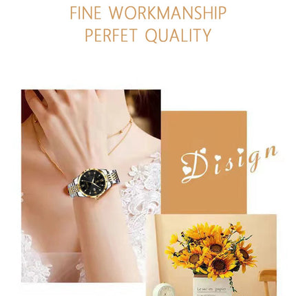 POEDAGAR Orologio da donna di lusso Orologio da donna impermeabile in acciaio inossidabile con data luminosa Orologi al quarzo da donna semplici e casual alla moda platinumshop
