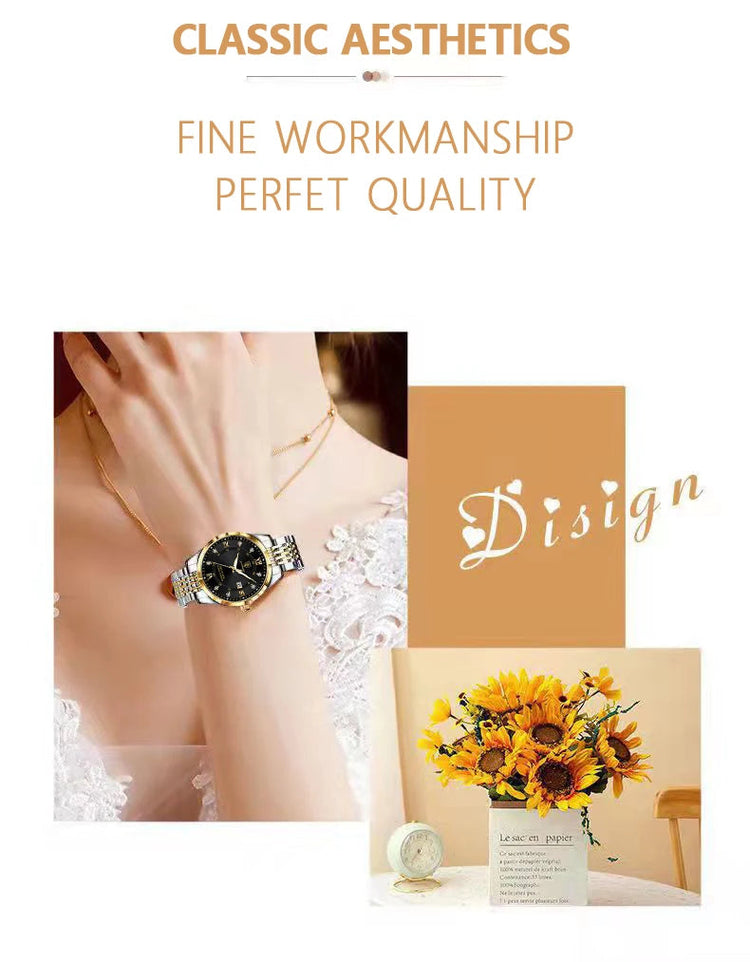 POEDAGAR Orologio da donna di lusso Orologio da donna impermeabile in acciaio inossidabile con data luminosa Orologi al quarzo da donna semplici e casual alla moda platinumshop