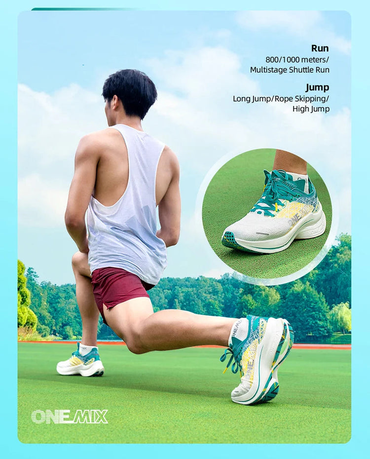 ONEMIX Marathon Scarpe da corsa con piastra in carbonio Assorbimento degli urti Scarpe sportive ultraleggere Tecnologia di rimbalzo Sneakers da uomo all'aperto PlatiNum