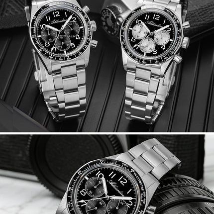 ADDIESDIVE New Chronograph 0S20 Quartz Wristwatch Luxury Men Watch Ceramic Bezel Domed Glass 100m Waterproof BGW9 Luminous