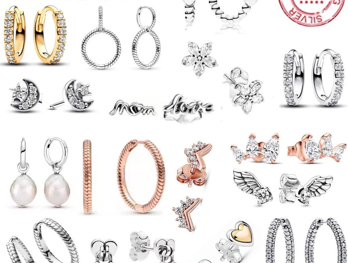 Orecchini in Argento Puro 925 con Zirconi a Forma di Cuore, Stella, Luna e Cerchio, Gioielli per Donne, Regalo per Compleanno, Festa della Mamma, Accessori platinumshop
