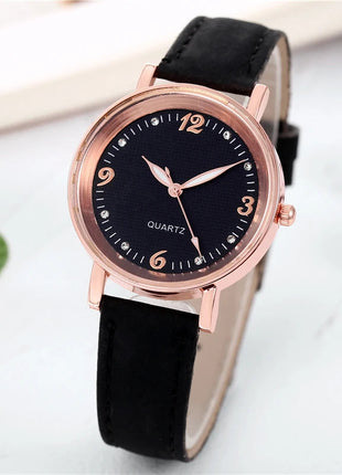 Orologio da donna alla moda con quadrante arabo, cinturino in pelle casual, orologi analogici al quarzo platinumshop