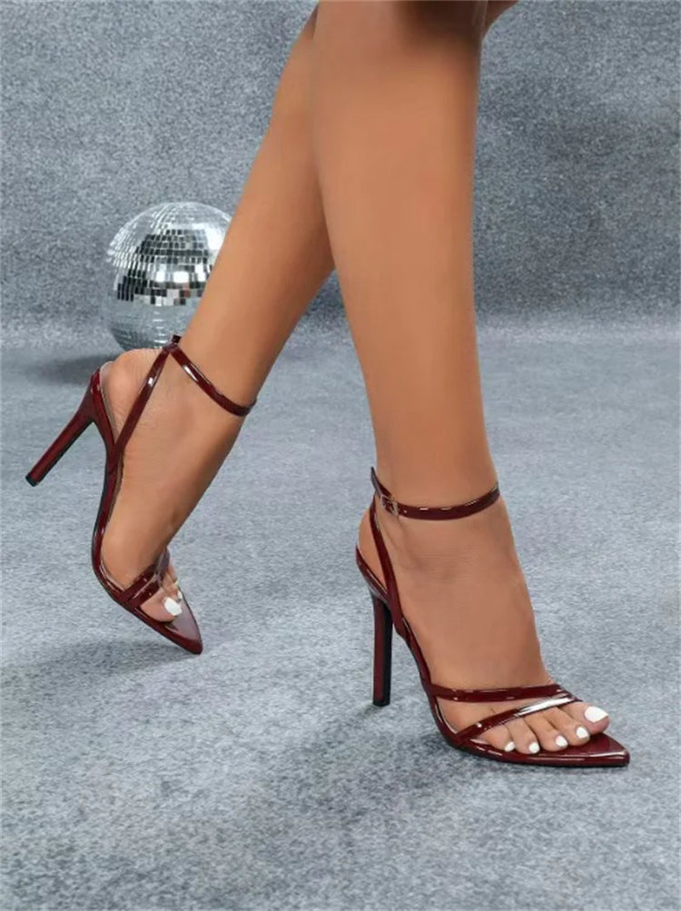 Hlieny 2026 Sandali delle nuove donne Cinturino con fibbia alla caviglia Summer Fashion Party Punta a punta Tacchi alti sottili Scarpe da banchetto da donna