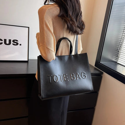 Designer Tote Bag For Women Large Capacity Handbag Portable Brand Briefcase Top Quality Pu Leather Female Shoulder Crossbody Bag PlatiNum