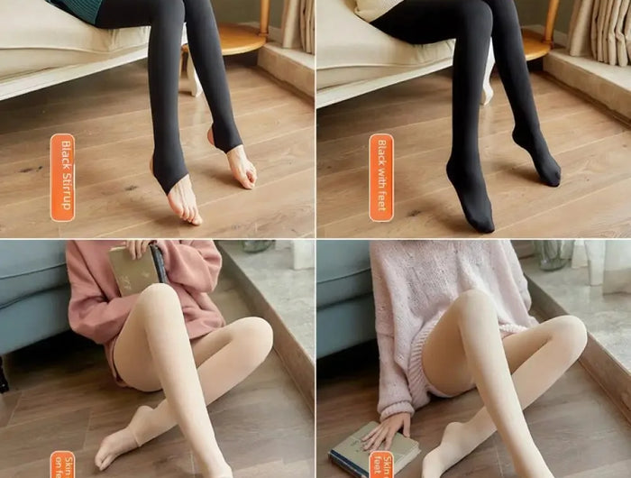 Leggings termici da donna Panty in pile Collant da donna Calze Collant Donna Inverno Falso Traslucido Caldo Collant sexy Inverno
