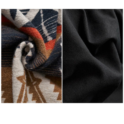 Winter New Indian Pattern Western Nomadic Robe Cotton And Wool Blend Vintage Kimono Jacket Casual Cardigan Coat