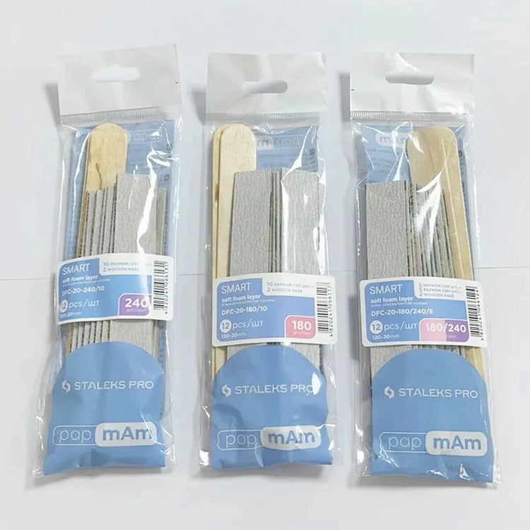 STALEKS Disposable Nail Sponge Polishing Bar Wood Plate Manicure Polishing Frosted Strip Buffing Sanding Nail File Makeup Tools