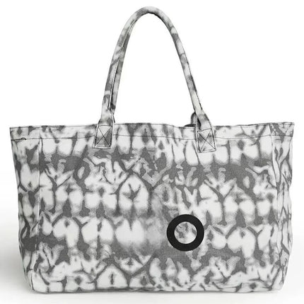 Grande borsa tote in tessuto stampato, manici lunghi, borsa capiente per lo shopping quotidiano e viaggi casual