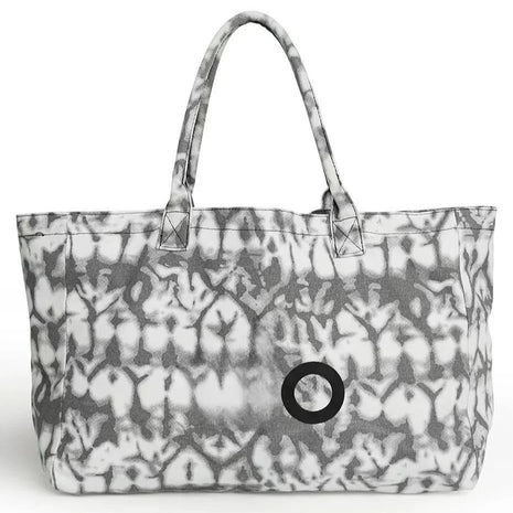 Grande borsa tote in tessuto stampato, manici lunghi, borsa capiente per lo shopping quotidiano e viaggi casual