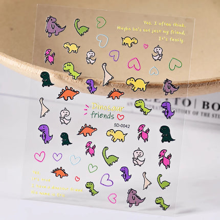 1Pcs 5D Lovely Dog/Cat Nail Art Stickers Cartoon Puppy Kitten Pet Animal Adhesive Nail Decals Y2K Manicure Decorations Sliders &