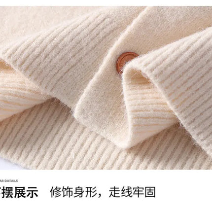 Legible Autumn and Winter Casual Sweater Men Loose Knitted Cardigan Male Round Neck Collar Sweatercoats Man