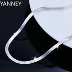 New 925 Sterling Silver fine 4MM Blade Chain Necklace for Women MEN Luxury wedding party Jewelry Best friend Holiday gifts PlatiNum