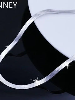 New 925 Sterling Silver fine 4MM Blade Chain Necklace for Women MEN Luxury wedding party Jewelry Best friend Holiday gifts