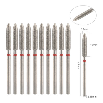 10Pcs Diamond Milling Cutter For Manicure Electric Nail Drill Bits Accessory Pedicure Machine Nail File Gel Remover Tool uñas Accesorios Y Herramientas