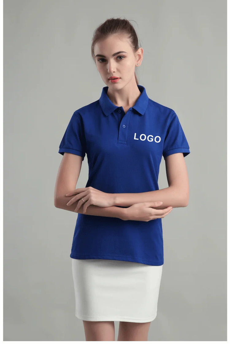 Polo traspirante con logo personalizzato Abbigliamento casual per gruppi aziendali Polo a maniche corte con risvolto Abiti da lavoro Stampa ricamo