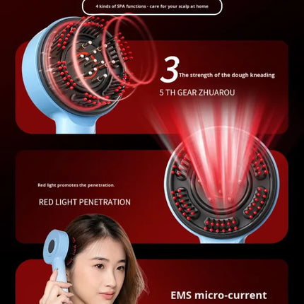 New Scalp Massage Comb Infrared Light Head Massager for Hair Growth Electric Scalp Oil Applicator Anti-Hair Loss Hair Care