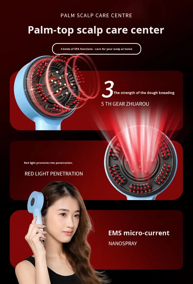 New Scalp Massage Comb Infrared Light Head Massager for Hair Growth Electric Scalp Oil Applicator Anti-Hair Loss Hair Care