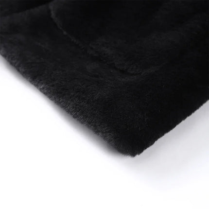 Casual Patchwork Faux Fur Collar Women's Coat Lace Up Pockets Thicken Lady Coats 2026 Autumn Winter Female Street Outerwear